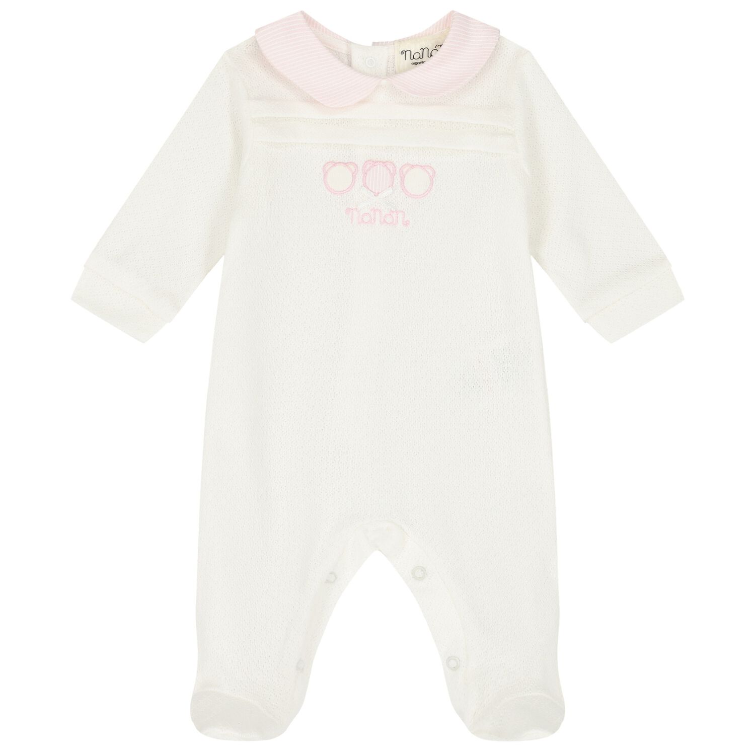 Baby Girls Ivory & Pink Babygrow, 3, hi-res image number null