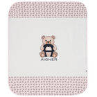 Baby Girls Pink Pima Cotton Logo Blanket, 3, hi-res