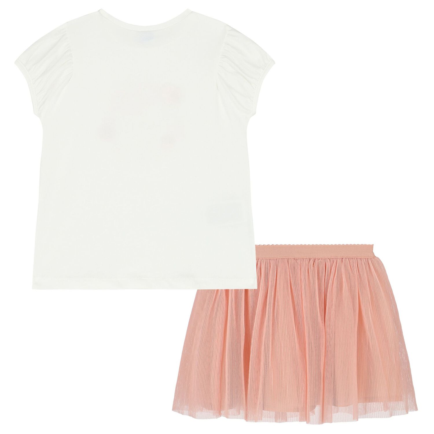 Girls White & Pink Tulle Skirt Set, 1, hi-res image number null