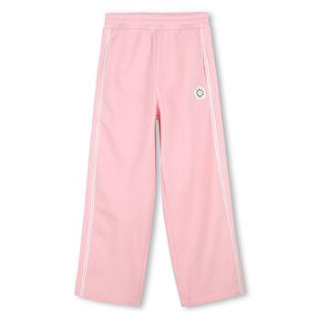 Girls Pink Bokeh Flower Logo Trousers
