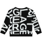 Boys Black Logo Sweatshirt, 1, hi-res