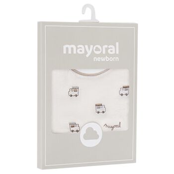 Baby Boys Ivory & Beige Trains Bibs ( 2-Pack ) 