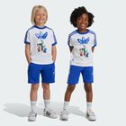 White & Blue Disney Logo Shorts Set, 1, hi-res