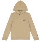 Boys Beige Logo Hooded Top, 2, hi-res