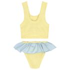 Girls Yellow & Blue Crinkle Bikini , 3, hi-res