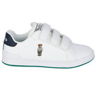 Boys White Logo Trainers, 1, hi-res