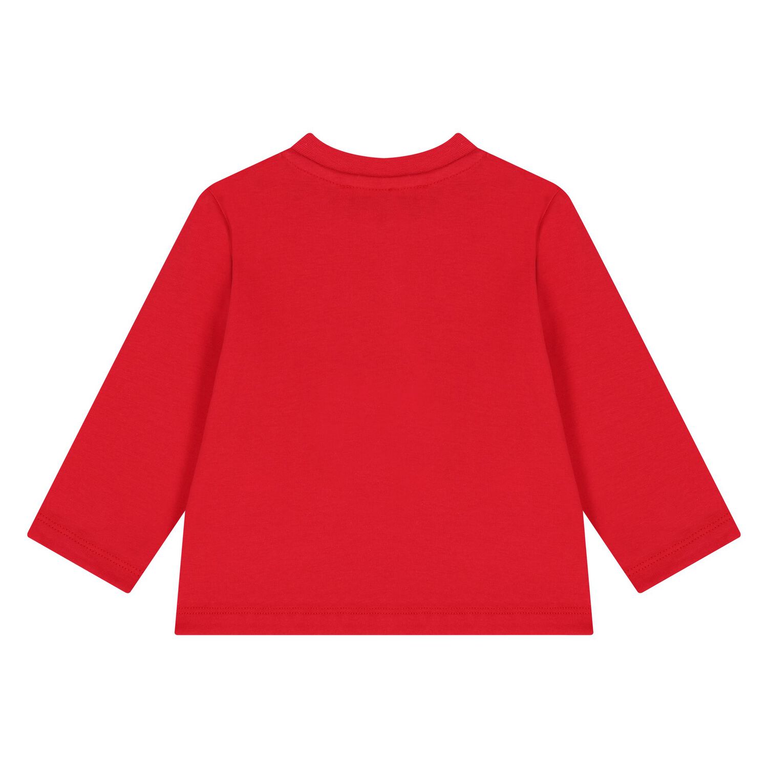 Younger Boys Red Tiger Logo Long Sleeve Top, 1, hi-res
