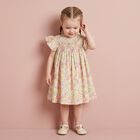 Baby Girls Pink & Yellow Liberty Print Dress, 2, hi-res
