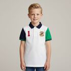 Boys Ivory Crest Logo Polo Shirt, 1, hi-res