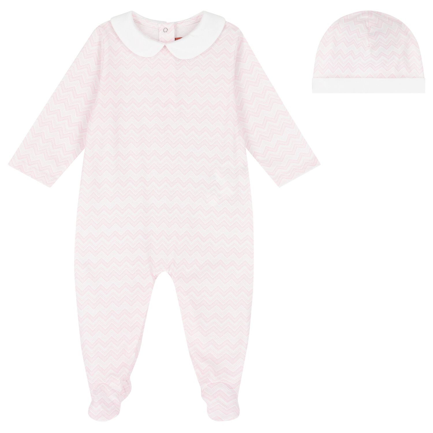 Baby Girls Pink Zig Zag Logo Babygrow Gift Set, 1, hi-res