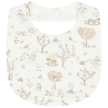 Ivory & Beige Teddy Bear Baby Bib