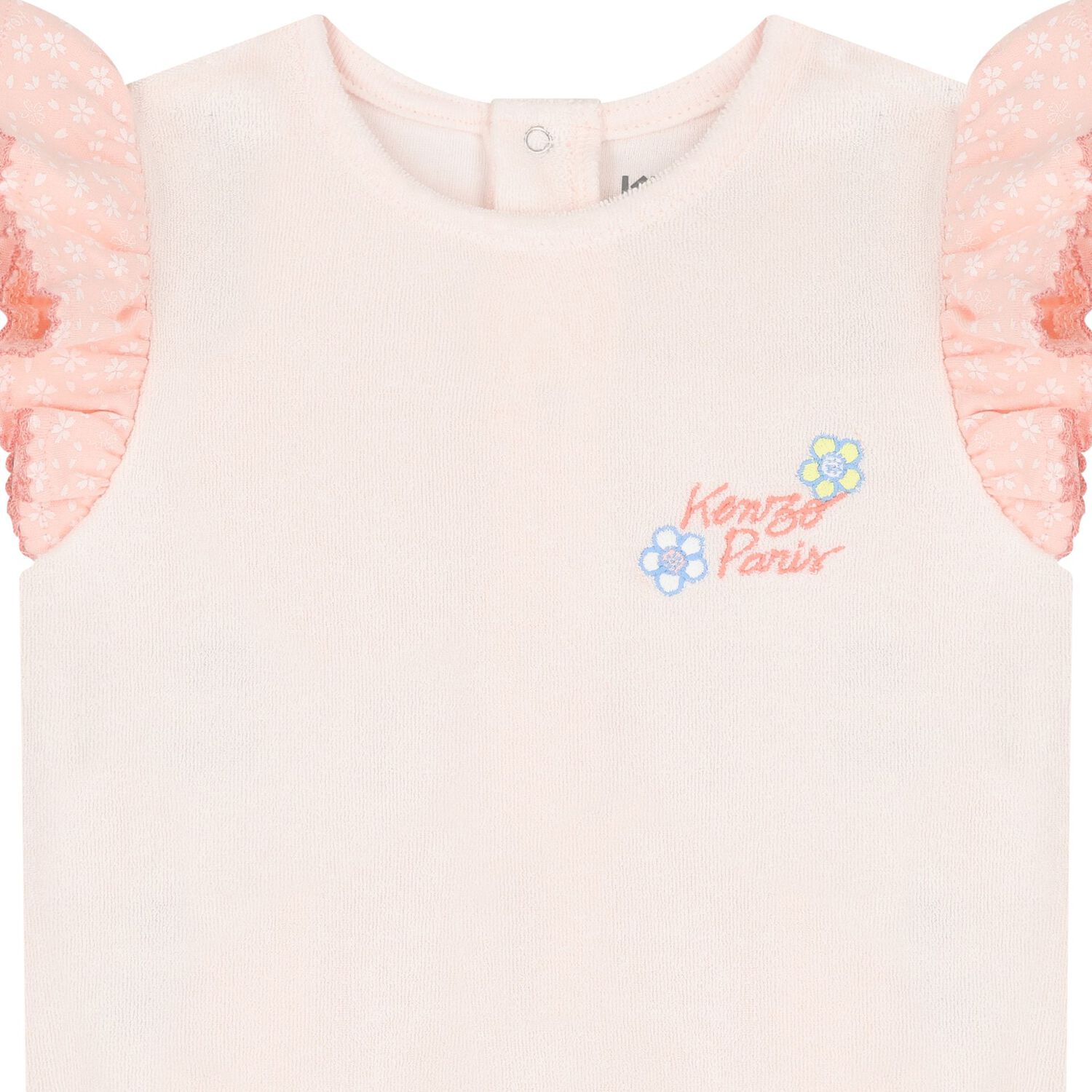Baby Girls Ivory & Pink Logo Romper, 1, hi-res image number null