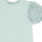 Girls Green Tulle Blouse, 2, hi-res
