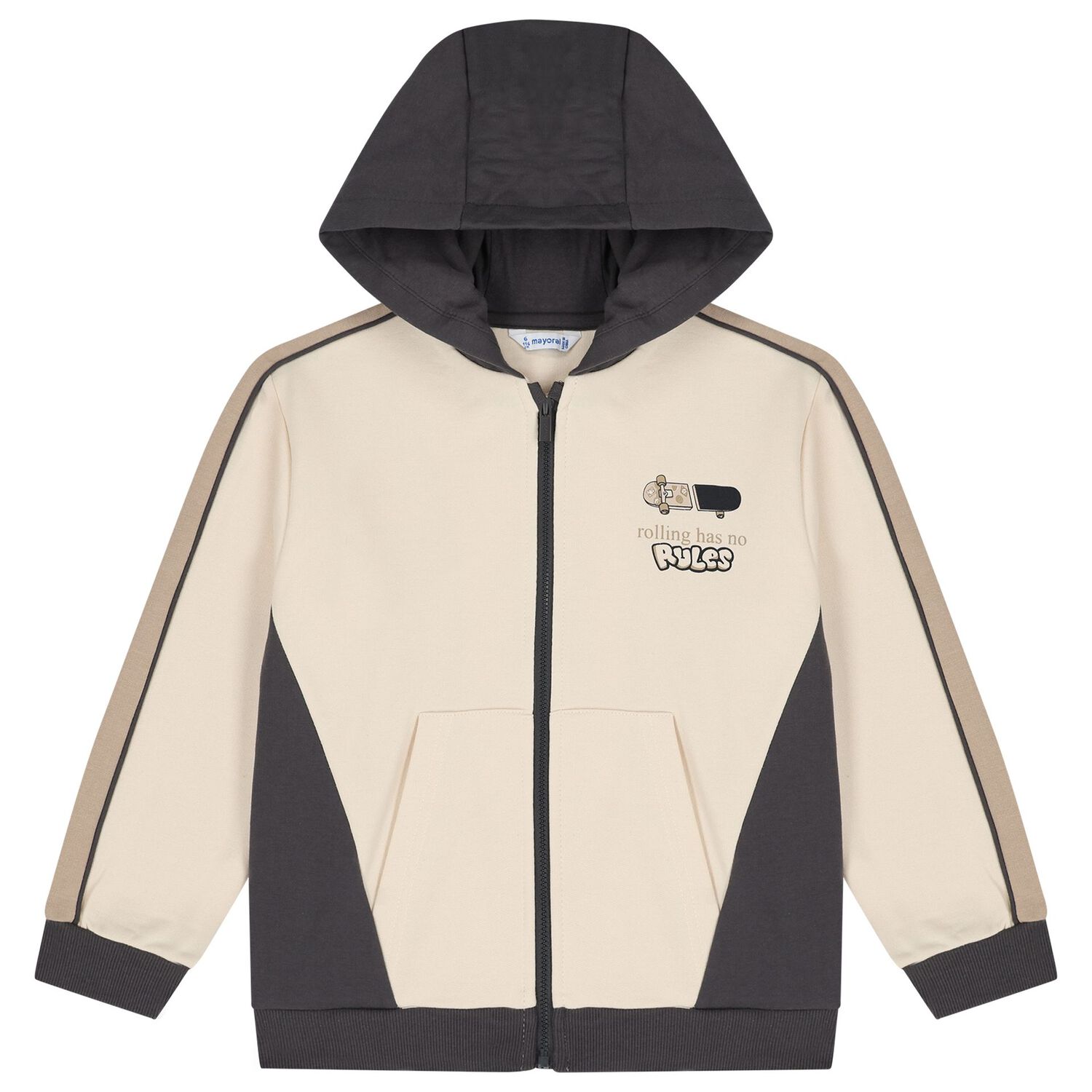 Boys Beige & Grey Tracksuit Set ( 3 Piece ), 1, hi-res