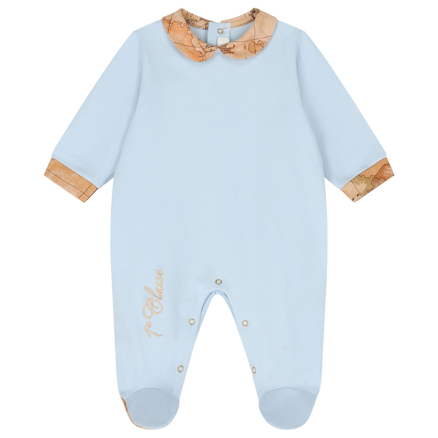Baby Boys Blue & Beige Geo Map Babygrow Gift Set, 1, hi-res