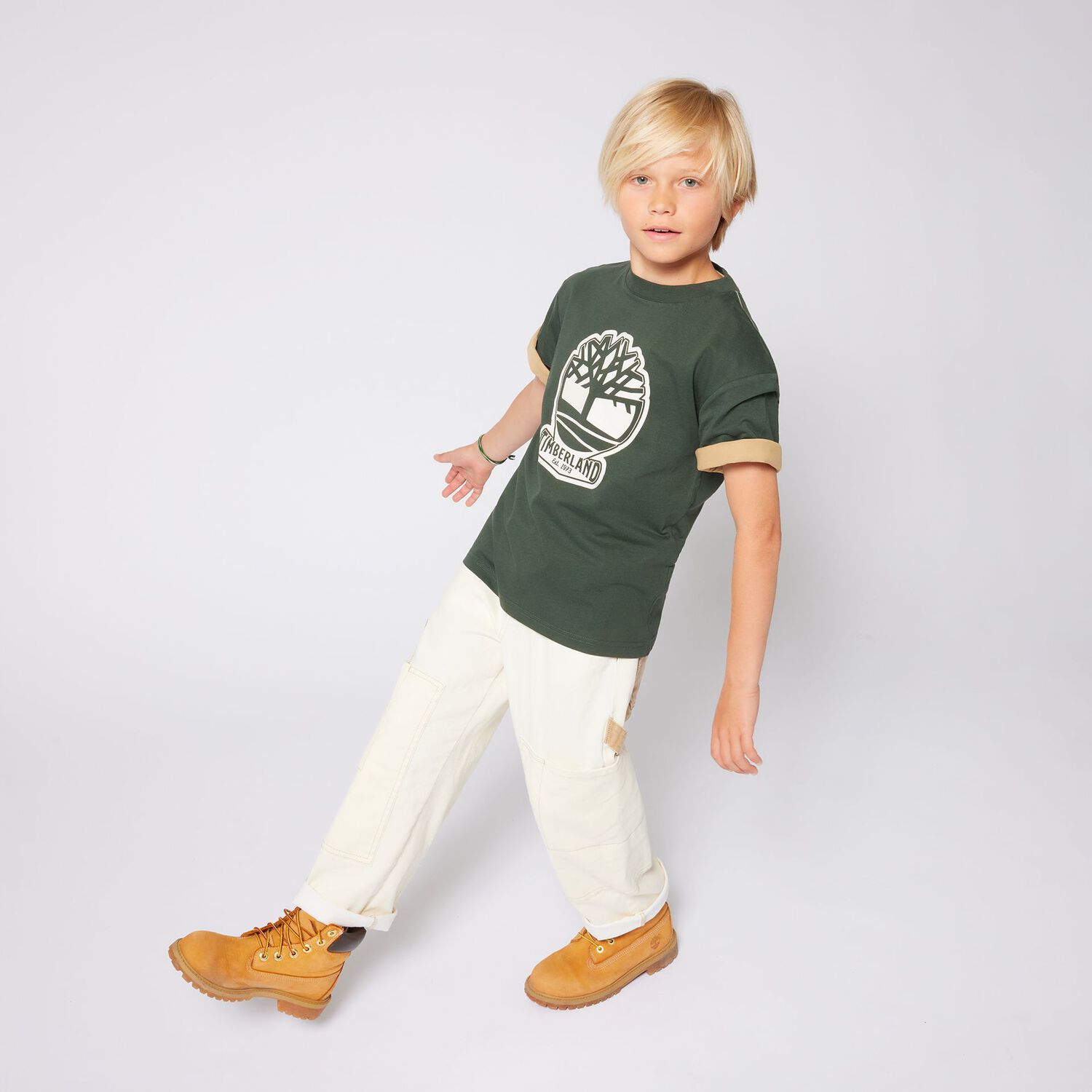 Boys Green Logo T-Shirt, 1, hi-res