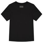 Boys Black Logo T-Shirt, 1, hi-res