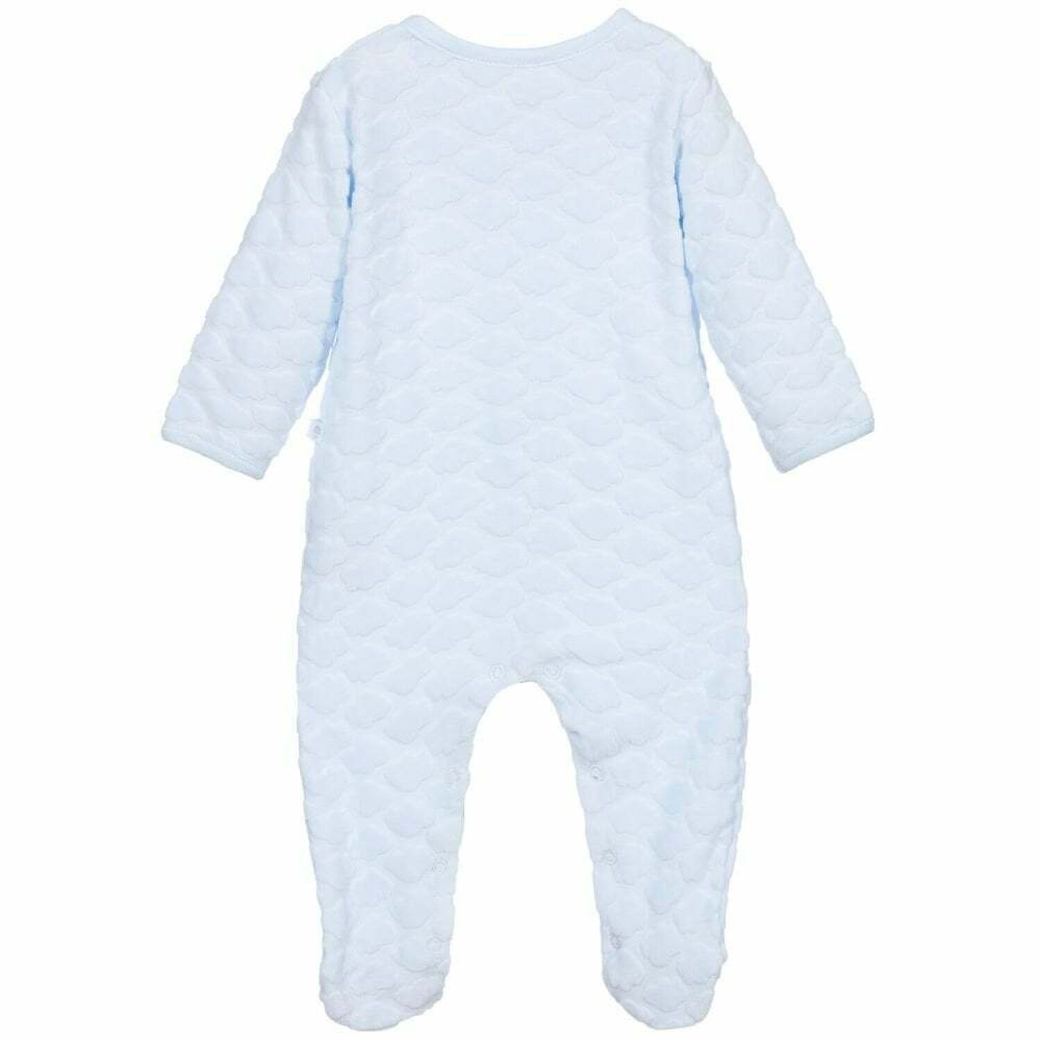 Boys Blue Cotton Babygrow, 1, hi-res