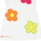 Girls White Flower Dress, 1, hi-res
