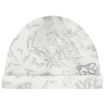 Ivory & Grey Toile De Jouy Baby Hat