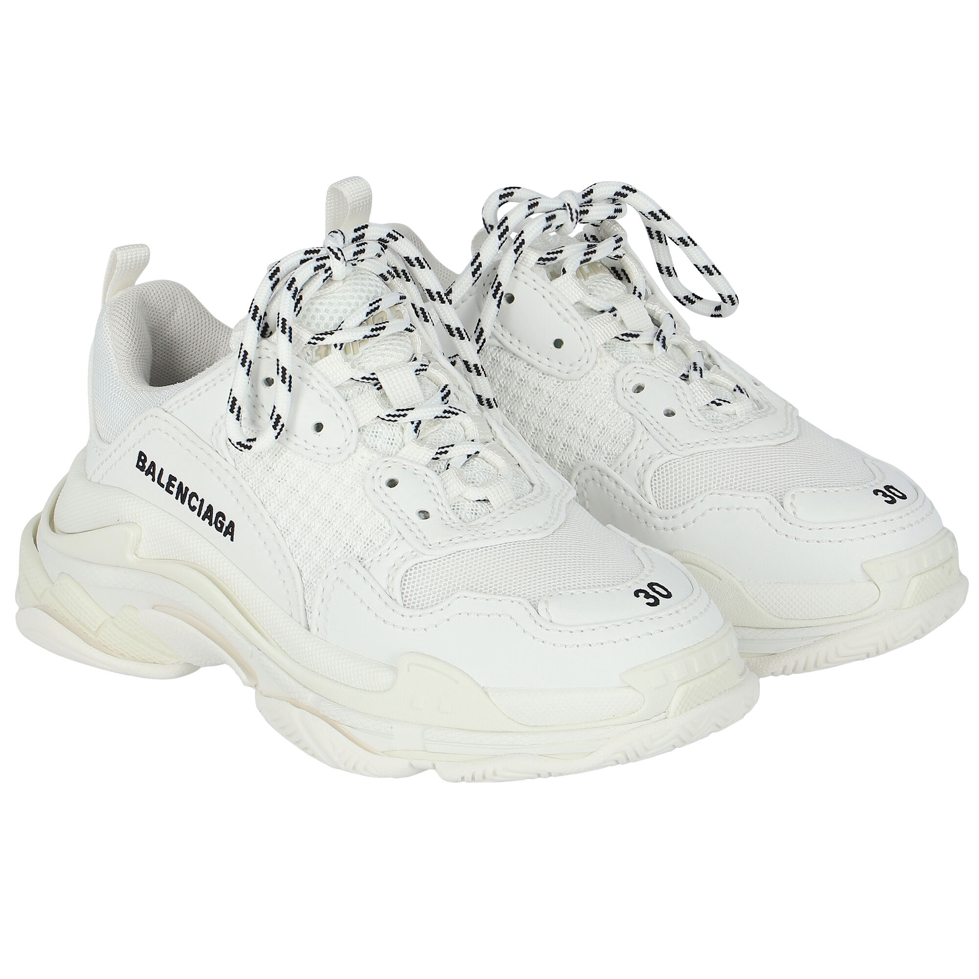Balenciaga triple s black and white on sale