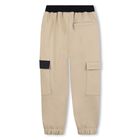 Boys Beige Logo Joggers , 2, hi-res