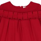 Girls Red Pleated Dress, 1, hi-res