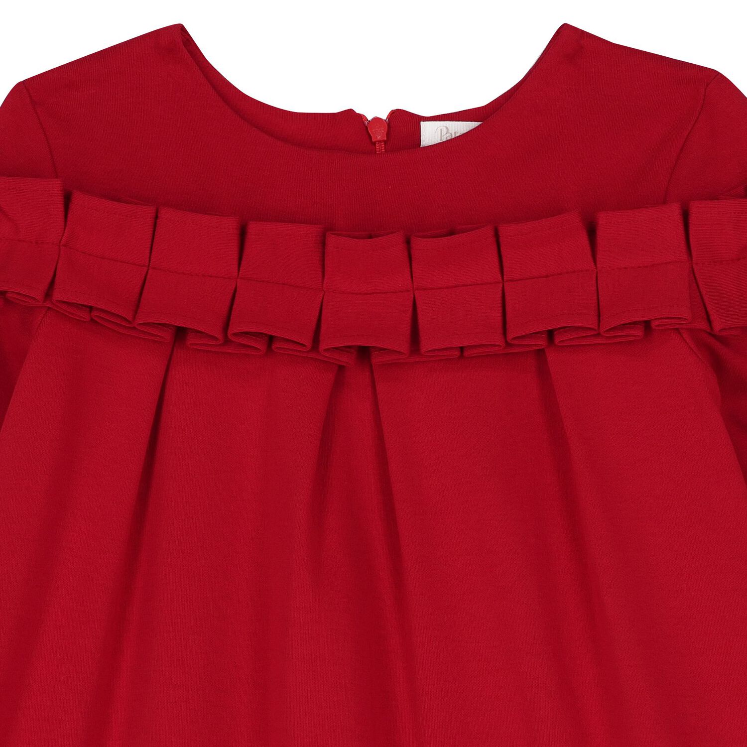 Girls Red Pleated Dress, 1, hi-res