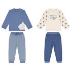 Baby Boys Blue & Ivory Tracksuits ( 2-Pack ), 1, hi-res