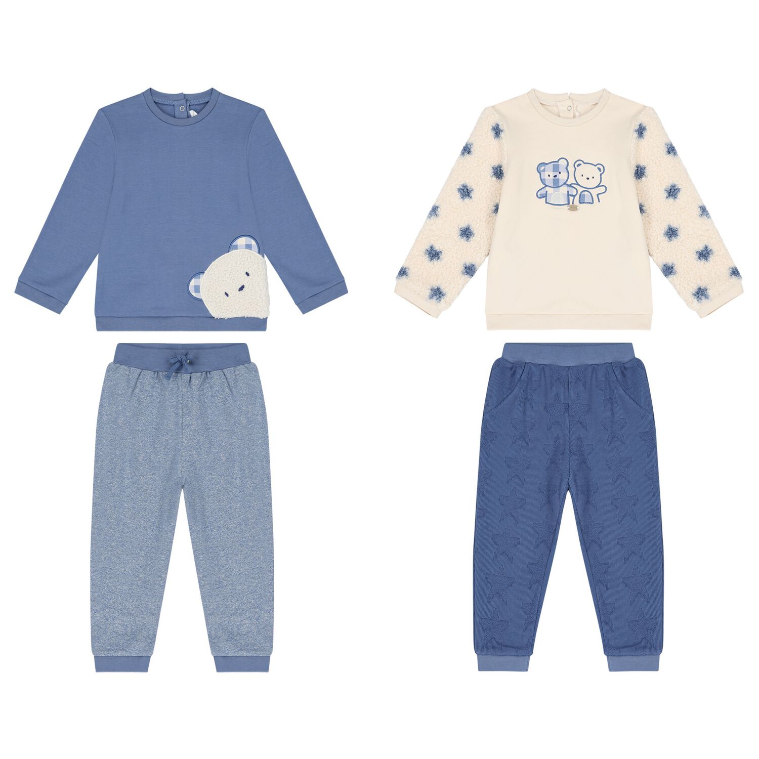 Baby Boys Blue & Ivory Tracksuits ( 2-Pack ), 1, hi-res