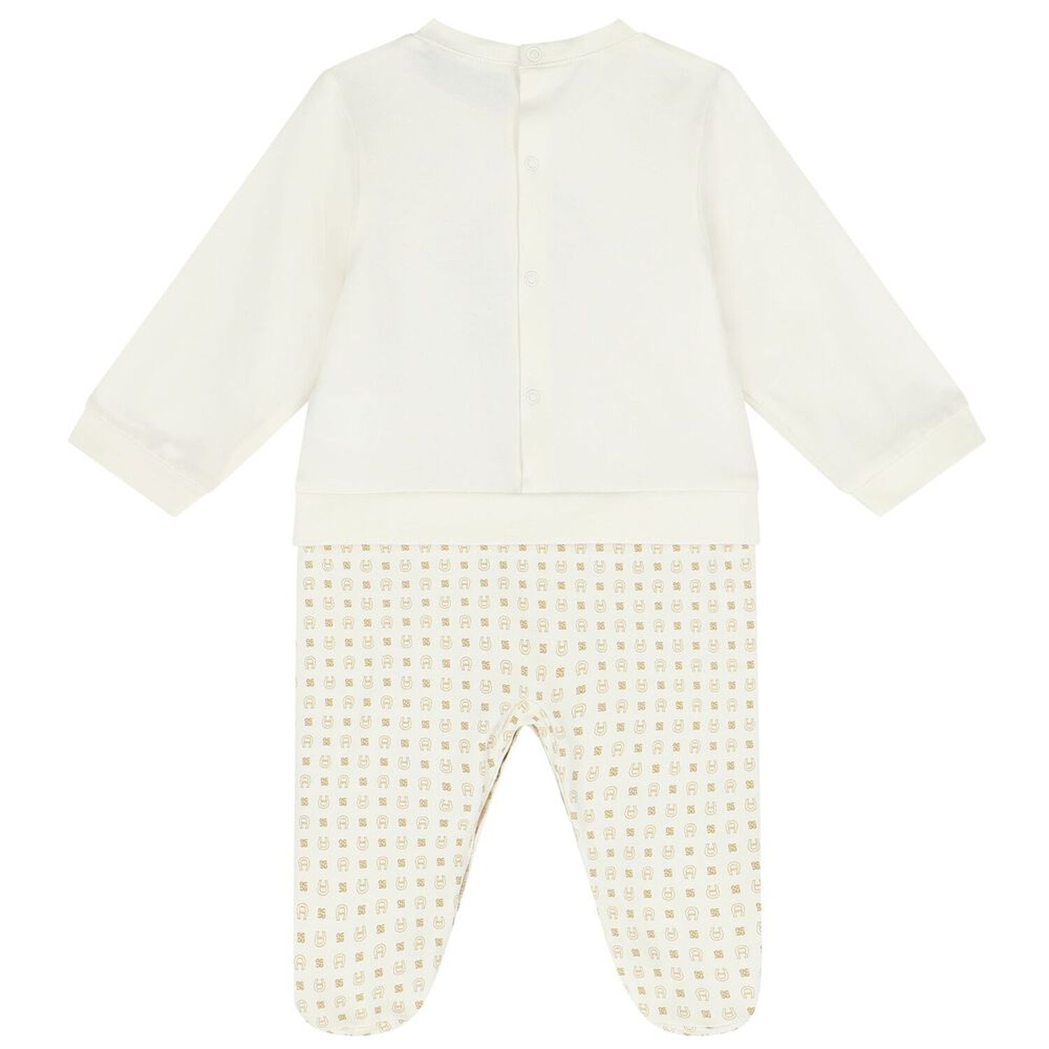 Ivory & Gold Logo Babygrow Set, 1, hi-res
