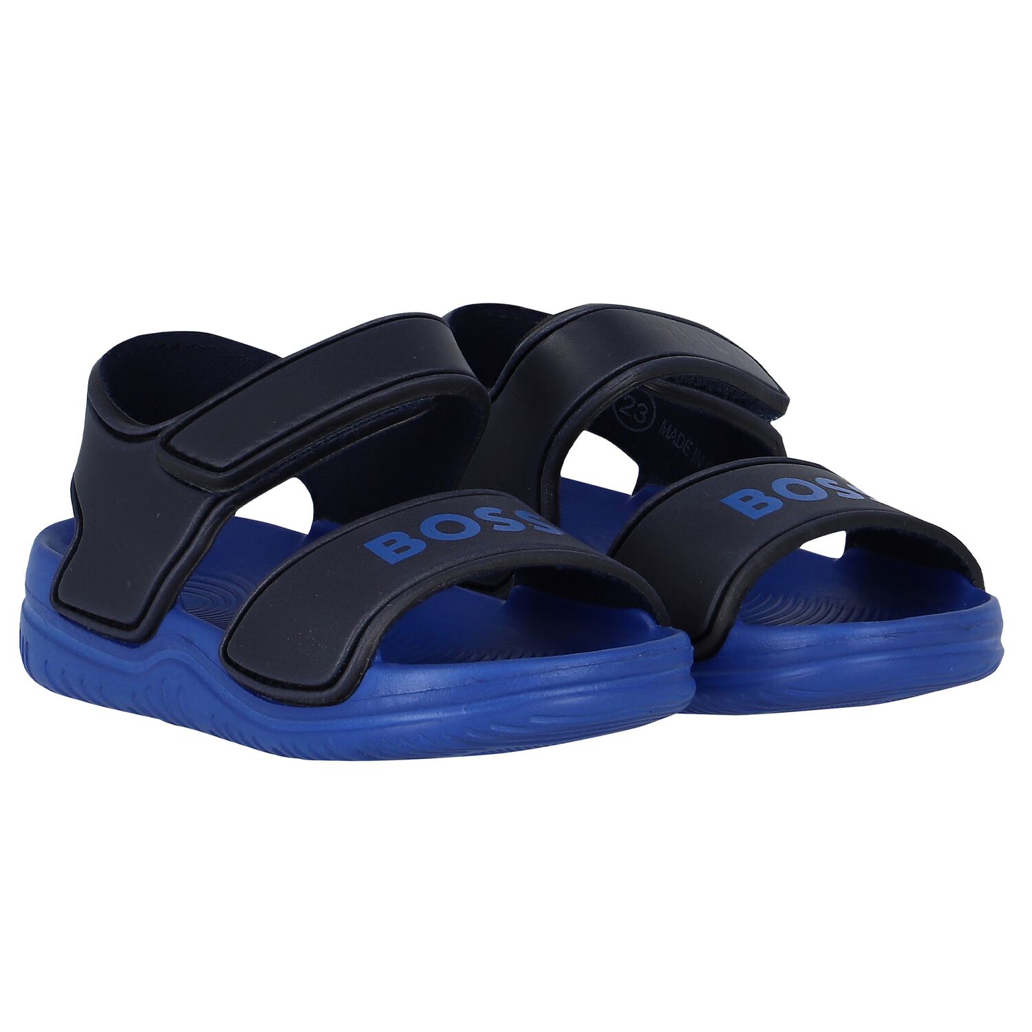 Boys Navy Blue & Blue Sandals, 2, hi-res