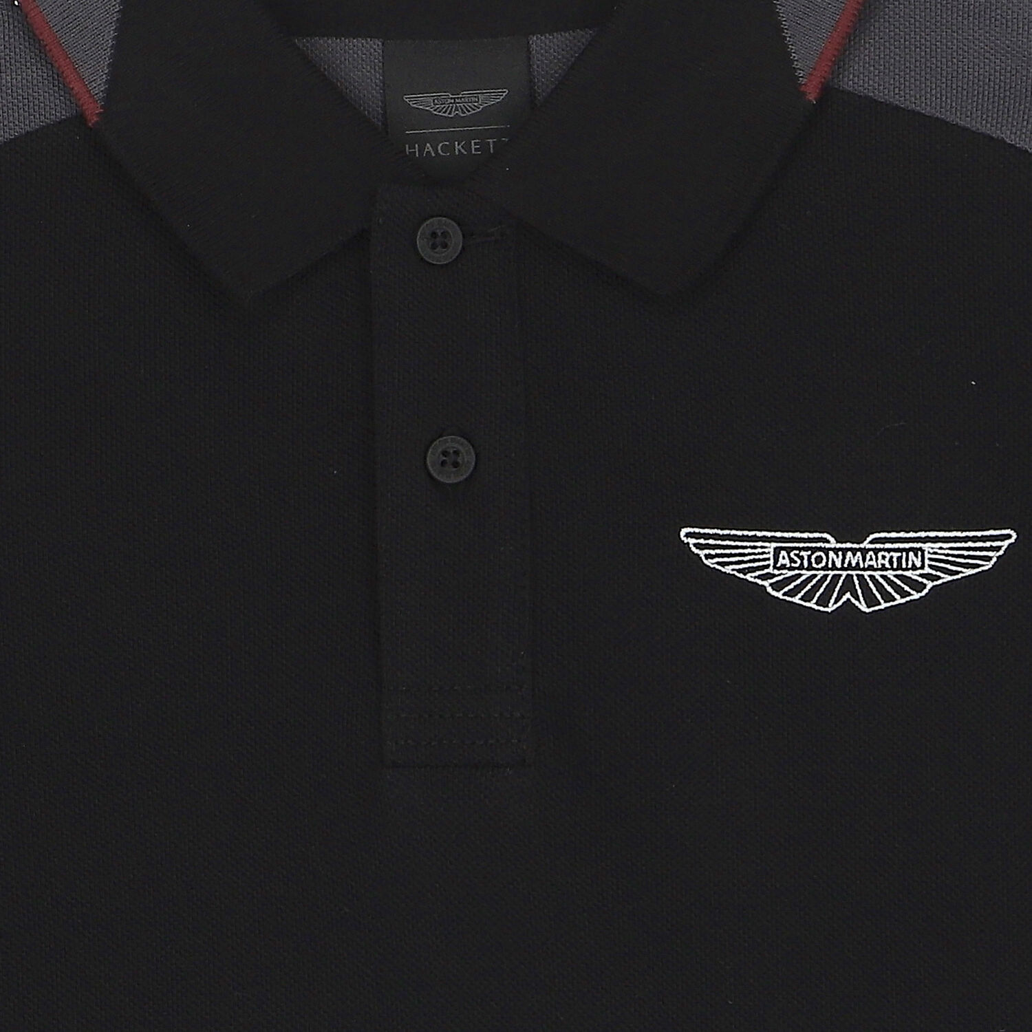 Boys Black Aston Martin Logo Polo Shirt, 1, hi-res