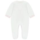 Baby Girls White & Pink Floral Babygrow, 1, hi-res