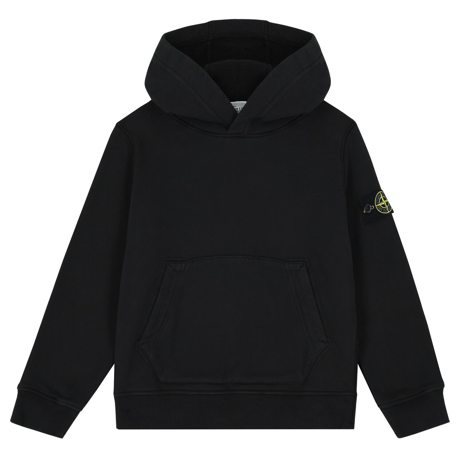 Boys Black Logo Hooded Top, 1, hi-res image number null