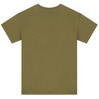 Boys Khaki Green Giraffe Logo T-Shirt, 1, hi-res
