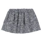 Younger Girls Navy Blue Tweed Knit Skirt Set, 2, hi-res