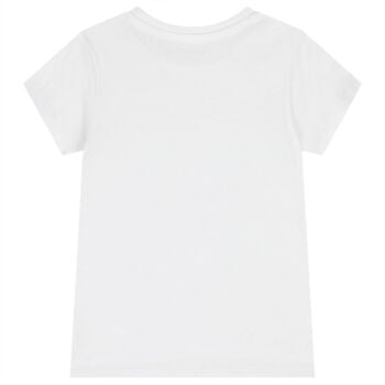 Girls White Glittery Logo T-Shirt