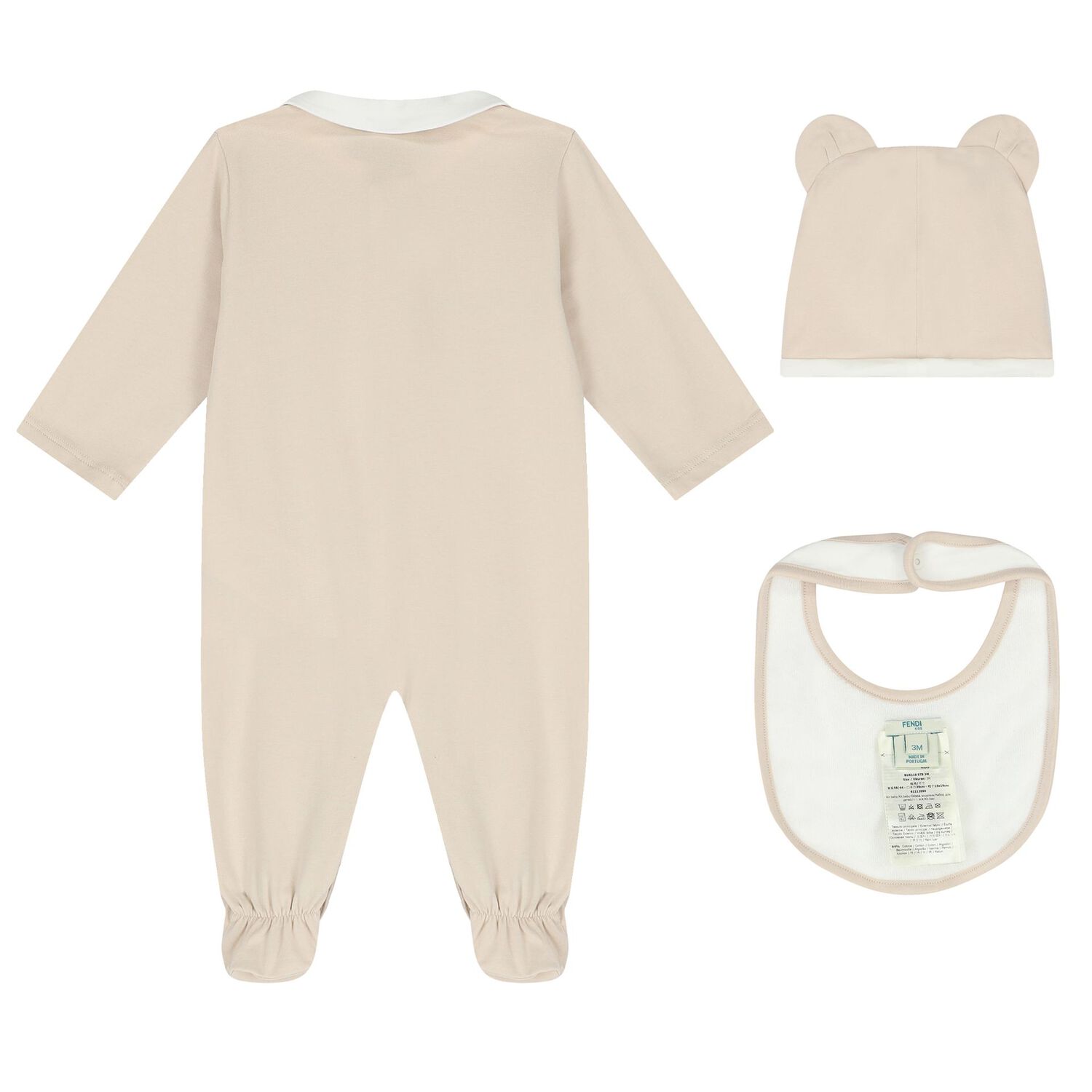 Beige Logo Babygrow Gift Set, 3, hi-res