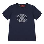 Younger Boys Navy Blue Logo T-Shirt, 3, hi-res