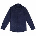 Boys Navy Print Shirt, 1, hi-res