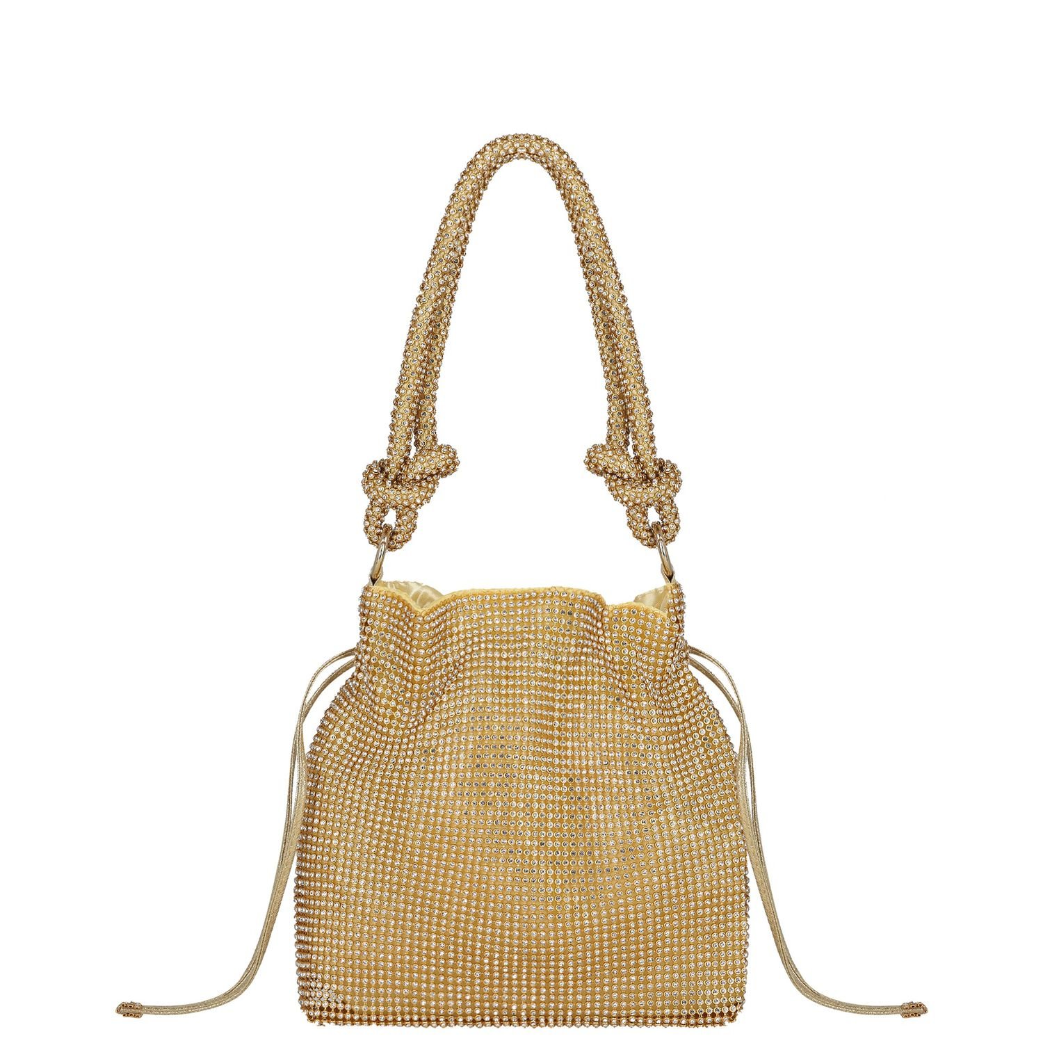 Girls Gold Rhinestones Handbag, 1, hi-res