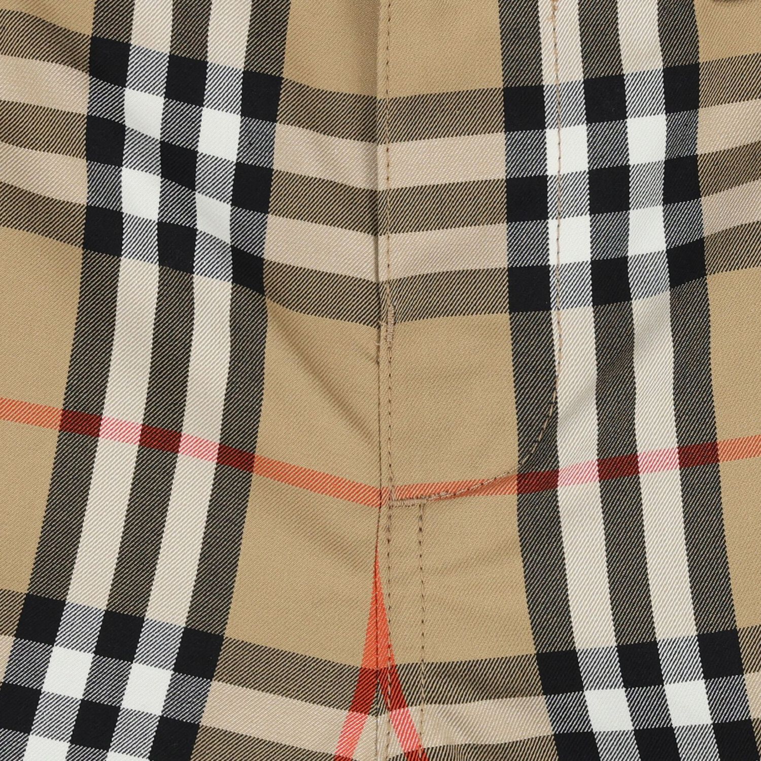 Younger Boys Beige Checkered Shorts, 1, hi-res