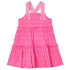 Girls Pink Tiered Dress, 1, hi-res