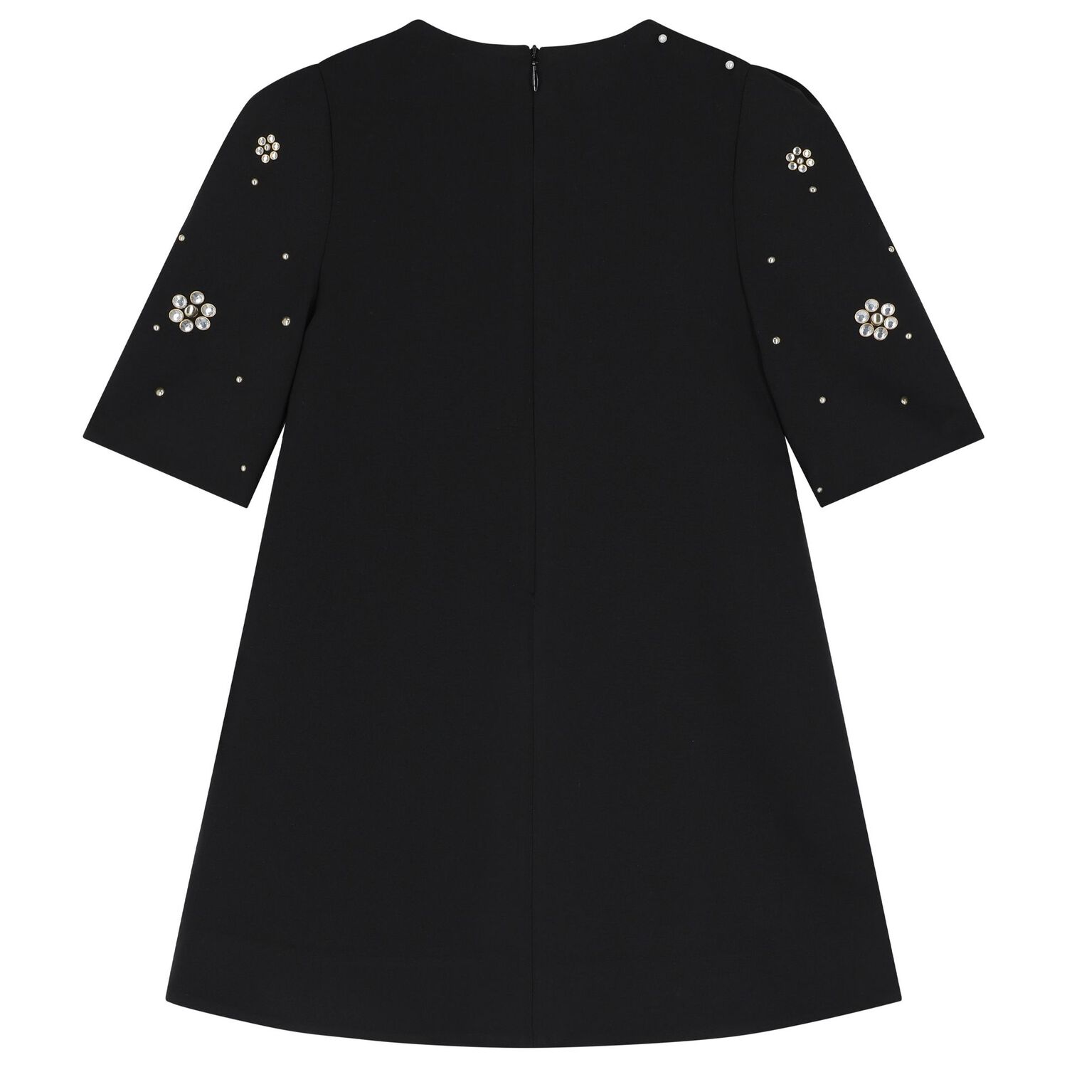 Girls Black Embellished Dress, 1, hi-res image number null