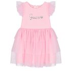Baby Girls Pink Logo Tulle Dress Set, 1, hi-res
