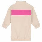 Girls Ivory Velour Dress, 1, hi-res