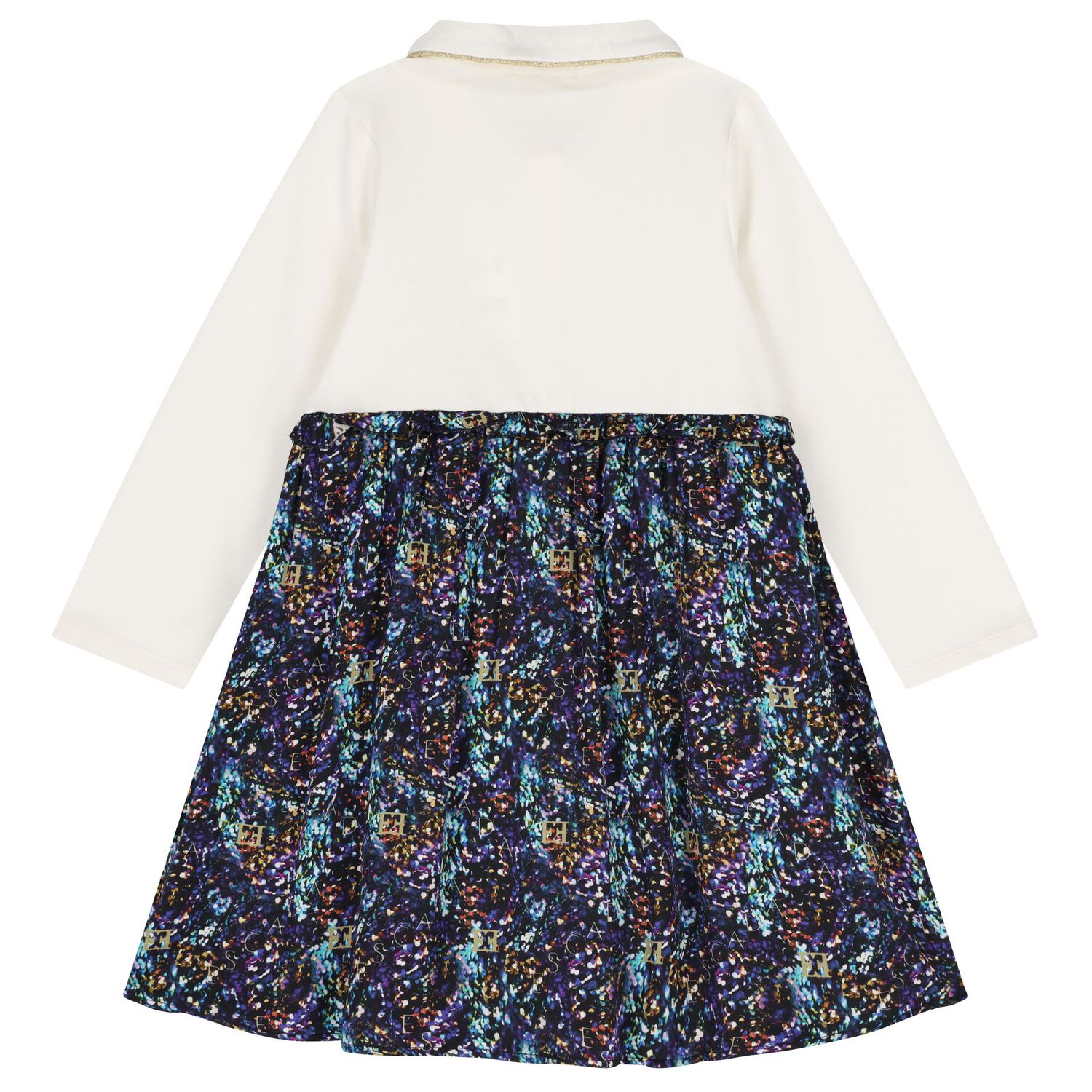 Girls Ivory Logo Dress, 1, hi-res