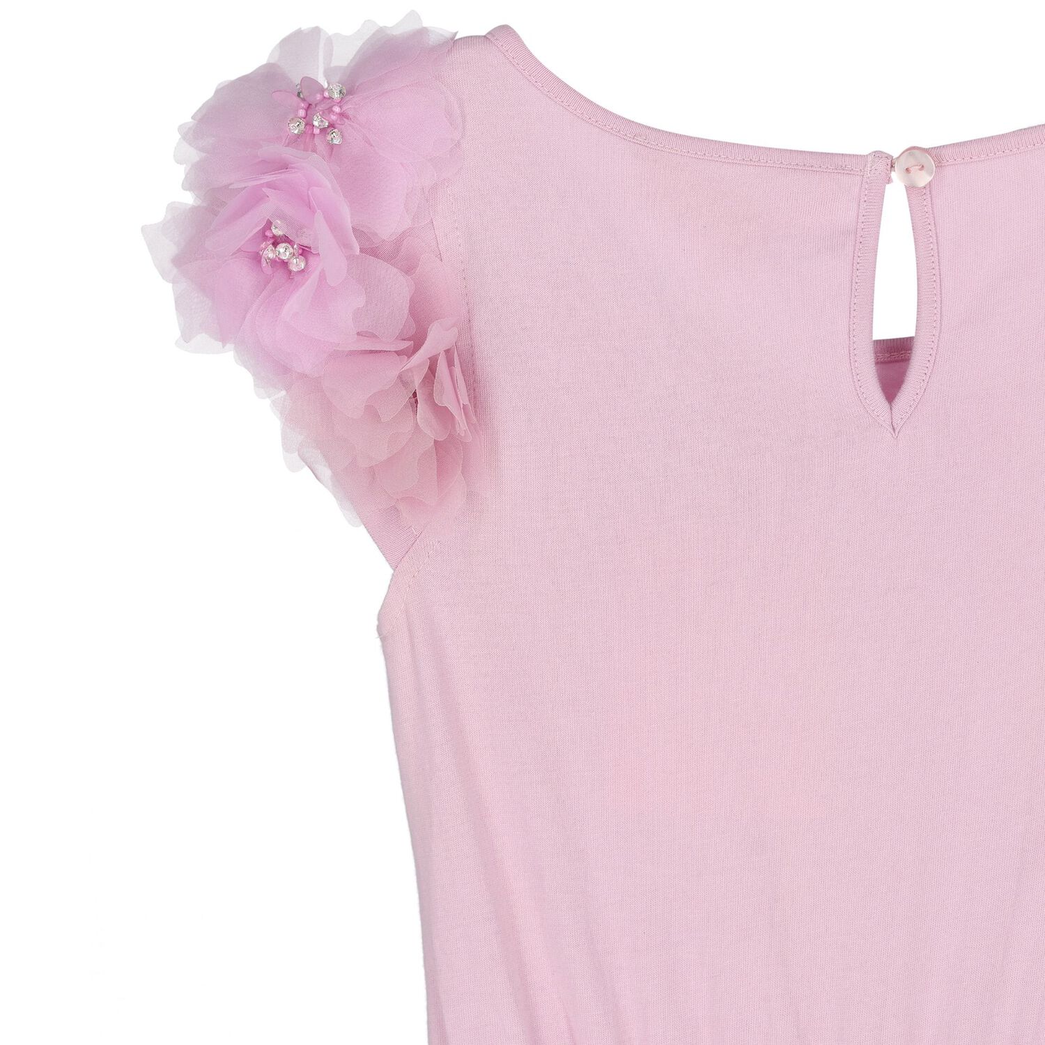 Girls Pink & Lilac Floral Embellished Tulle Dress, 1, hi-res