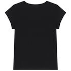 Girls Black Teddy Bear Logo T-Shirt, 1, hi-res